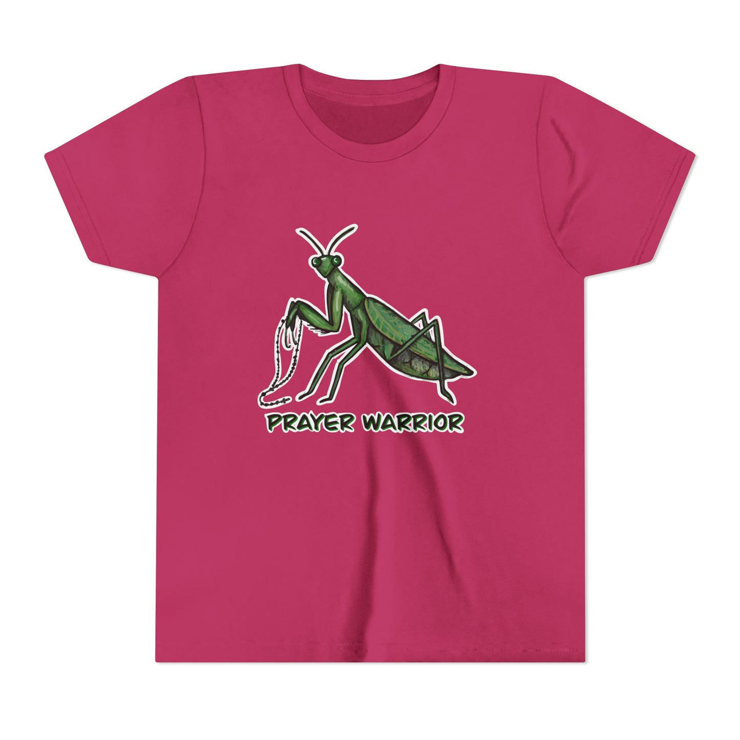 Prayer Warrior Praying Mantis Youth Short Sleeve Tee