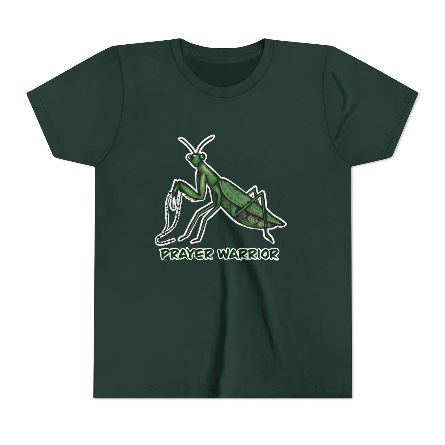 Prayer Warrior Praying Mantis Youth Short Sleeve Tee
