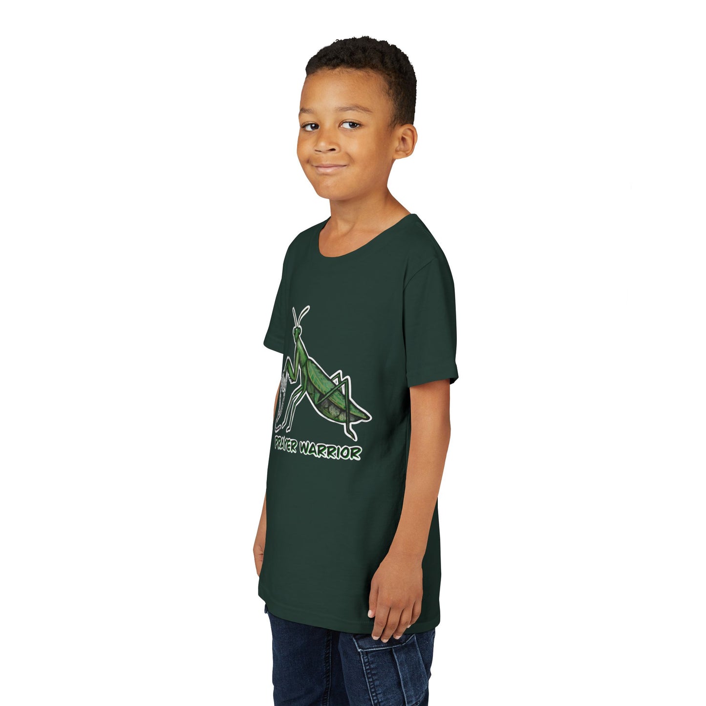 Prayer Warrior Praying Mantis Youth Short Sleeve Tee