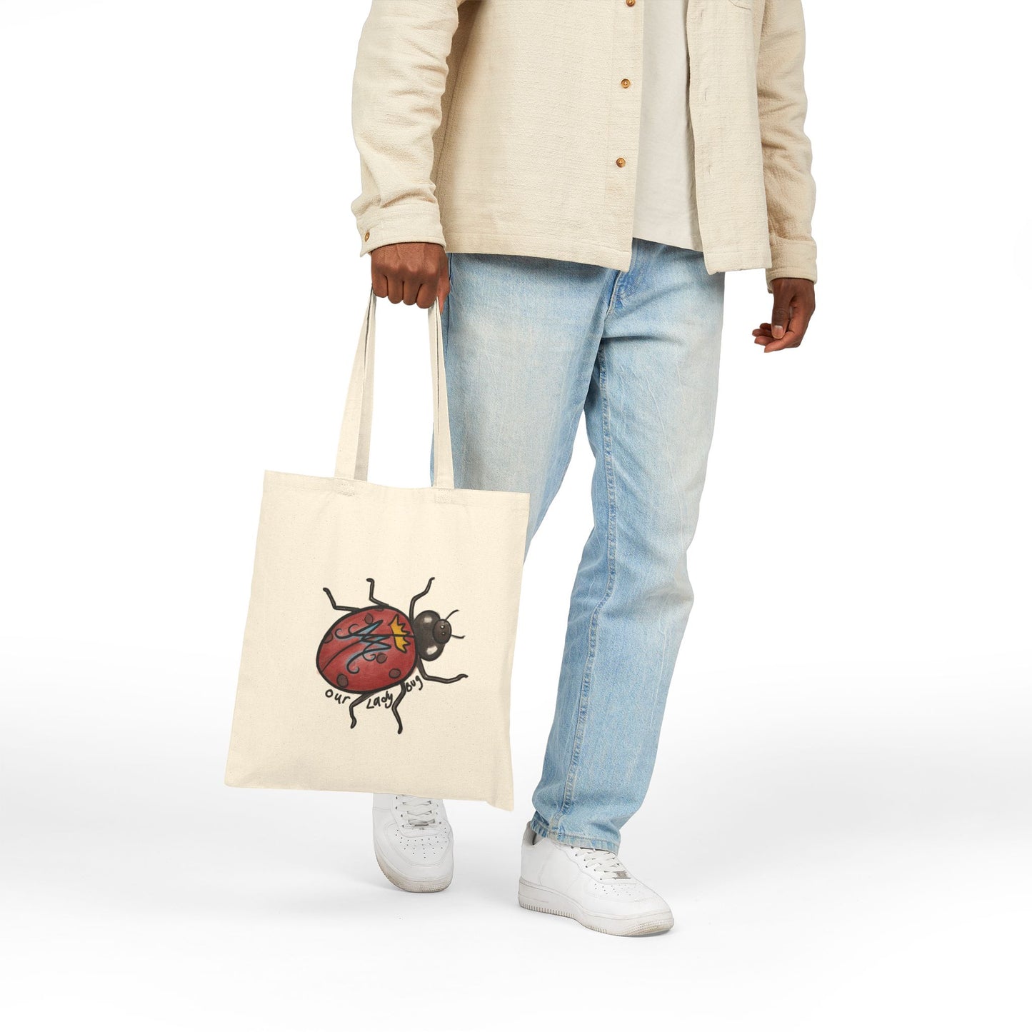 Our Lady Bug Cotton Canvas Tote Bag