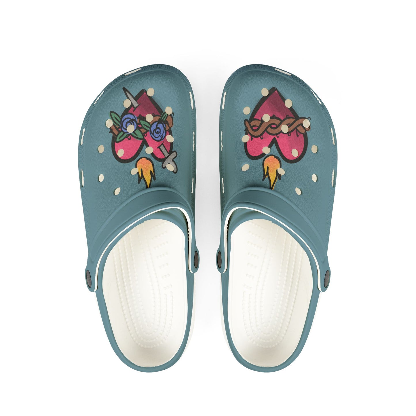 Sacred Heart and Immaculate Heart Adult Size Rubber Shoes (AOP)
