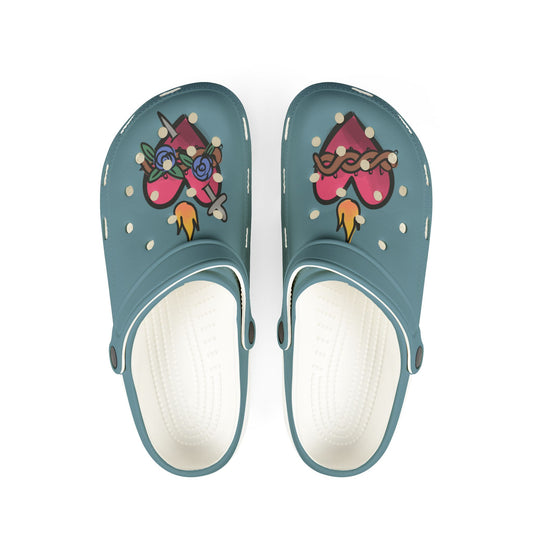 Sacred Heart and Immaculate Heart Adult Size Rubber Shoes (AOP)