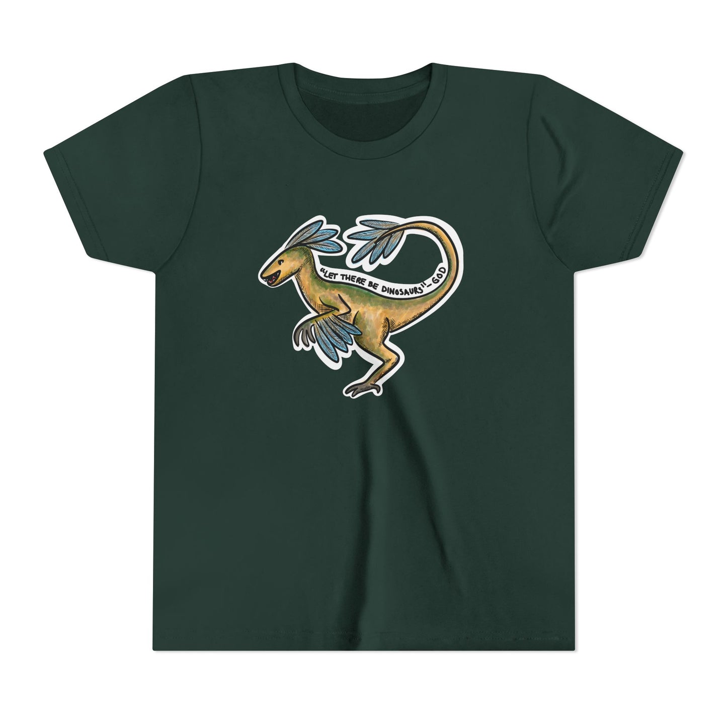 God Made Dinosaurs Youth Short Sleeve Tee