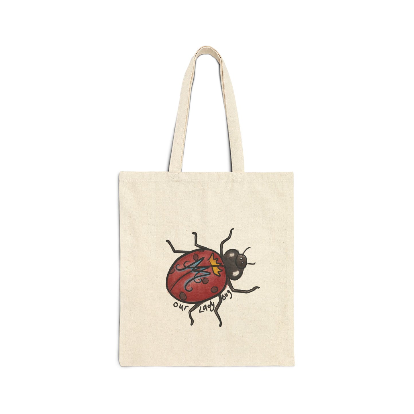 Our Lady Bug Cotton Canvas Tote Bag