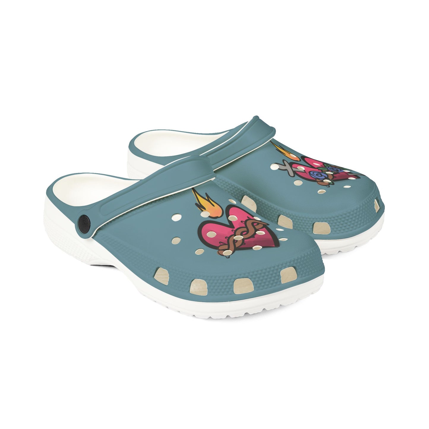 Sacred Heart and Immaculate Heart Adult Size Rubber Shoes (AOP)