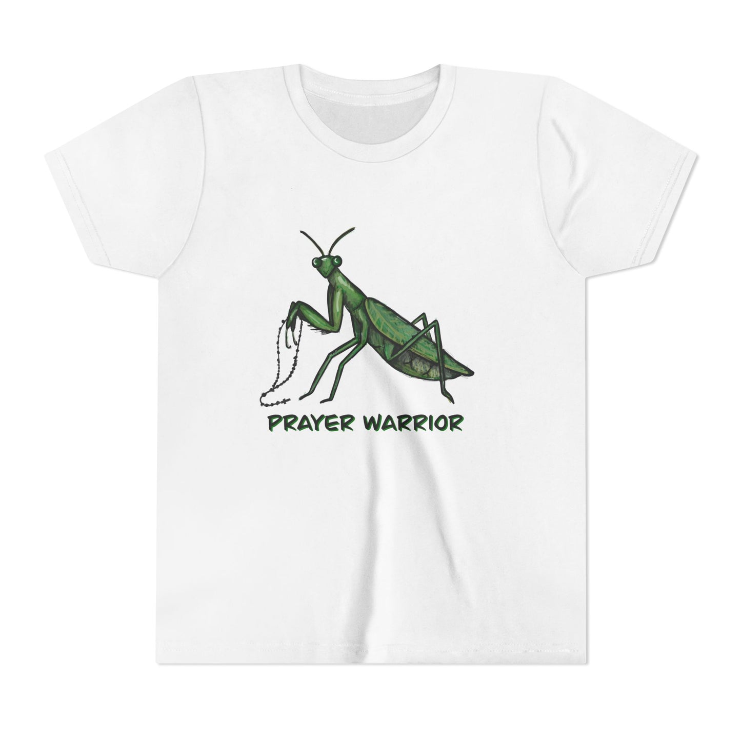 Prayer Warrior Praying Mantis Youth Short Sleeve Tee